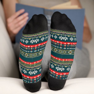 Nordisches Weihnachtsmuster Socken
