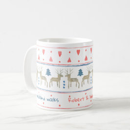 Nordisches Winterwald mit benutzerdefinierten Text Kaffeetasse