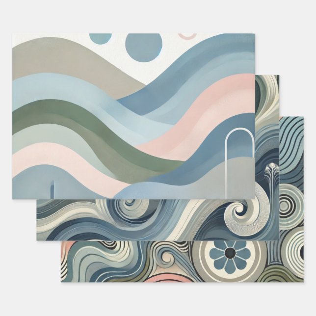 Nordisches Wrapping Paper Flat Sheet Set 3 Geschenkpapier Set (Set)