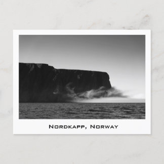Nordkapp falaises noir et blanc carte postale