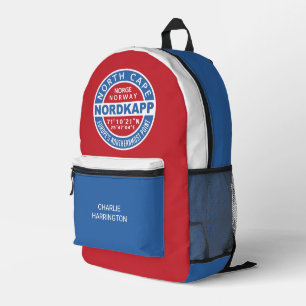 NORDKAPP Norwegen benutzerdefinierter Name Bedruckter Rucksack