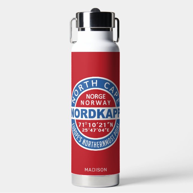 NORDKAPP Norwegen Individuelle Name Trinkflasche (Vorderseite)
