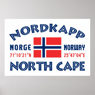 NORDKAPP Norwegisches Plakat