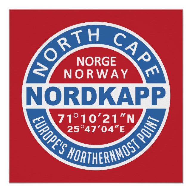NORDKAPP Norwegisches Plakat Poster (Vorderseite)
