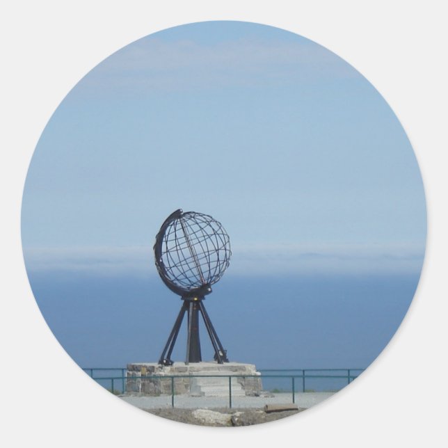 Nordkapp Runder Aufkleber (Vorderseite)