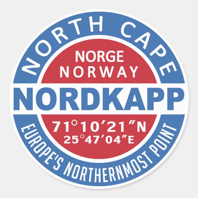 NORDKAPP RUNDER AUFKLEBER (Vorderseite)
