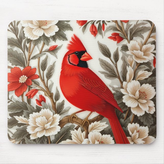 Nordkardinal-Vogel Schöne Flora Mousepad (Vorne)