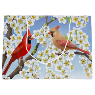 NordKardinals-rote Vogel-Geschenk-Tasche Große Geschenktüte