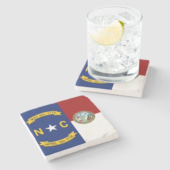 Nordkarolina-Flagge Steinuntersetzer (Seitenansicht)