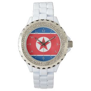 Nordkorea-Flagge Armbanduhr