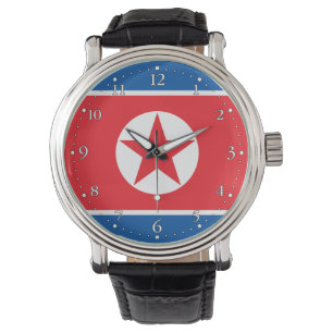 Nordkorea-Flagge Armbanduhr