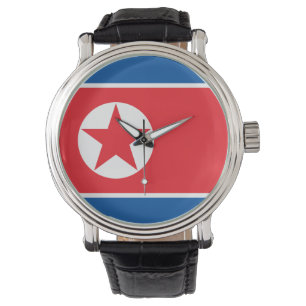 Nordkorea-Flagge Armbanduhr