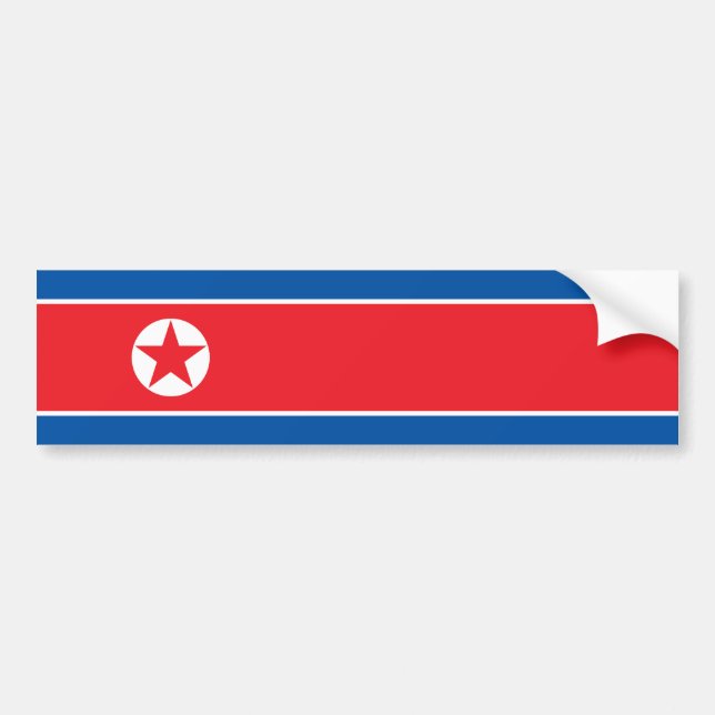 Nordkorea-Flagge Autoaufkleber (Vorne)