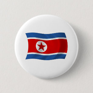 Nordkorea-Flagge-Button Button