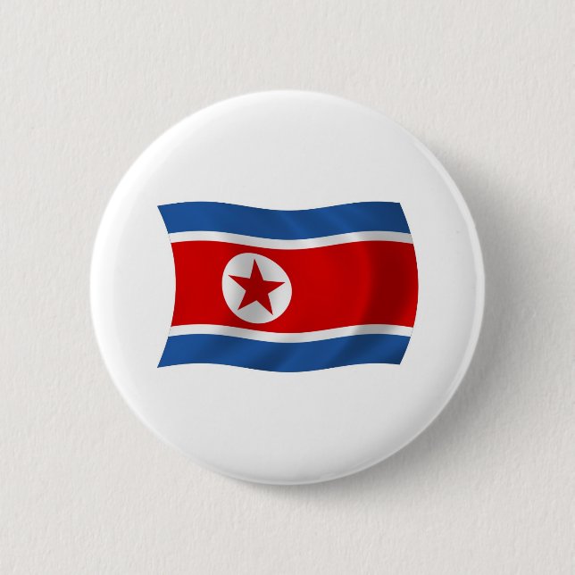 Nordkorea-Flagge-Button Button (Vorderseite)