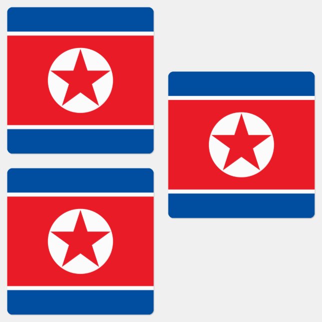 Nordkorea-Flagge Etiketten (Gruppe)