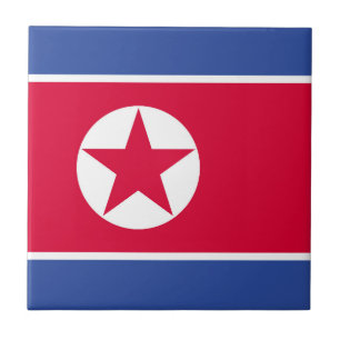Nordkorea-Flagge Fliese