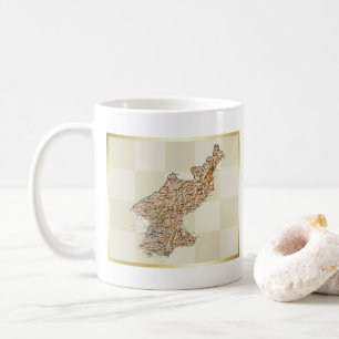 Nordkorea-Flagge + Karte Tasse