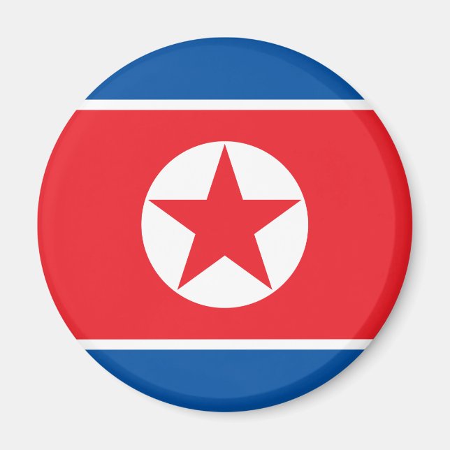 Nordkorea-Flagge Magnet (Vorne)
