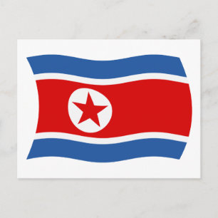 Nordkorea Flagge Postkarte