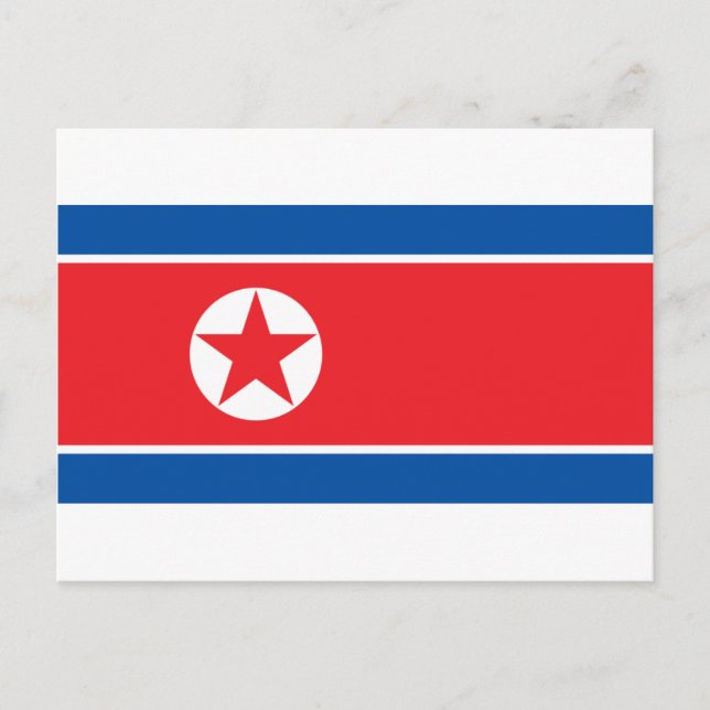 Nordkorea-Flagge Postkarte (Vorderseite)