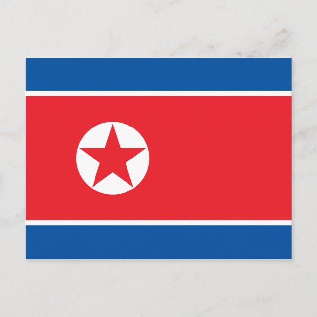 Nordkorea-Flagge Postkarte (Vorderseite)
