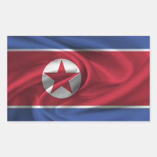 Nordkorea-Flagge Rechteckiger Aufkleber