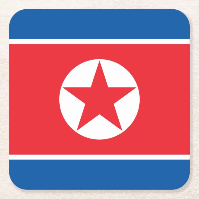 Nordkorea-Flagge Rechteckiger Pappuntersetzer (Vorderseite)