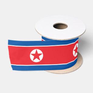 Nordkorea-Flagge Satinband