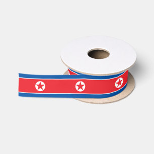 Nordkorea-Flagge Satinband