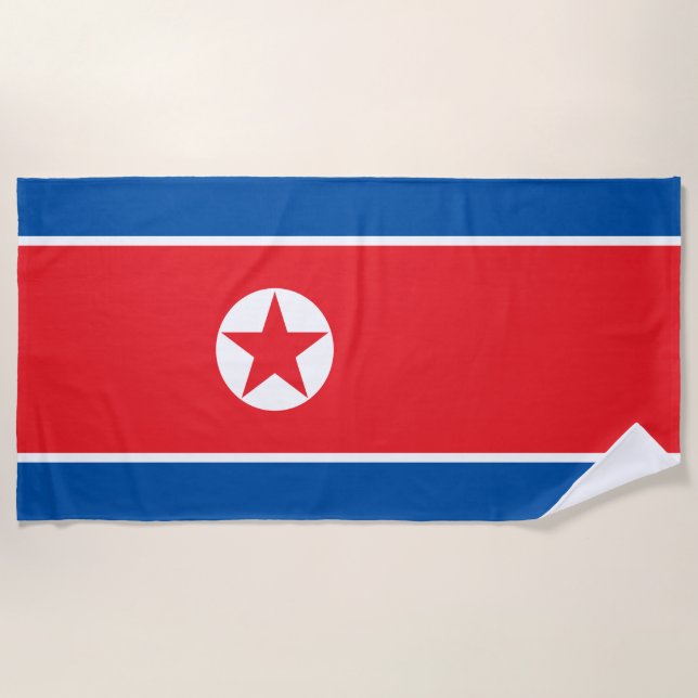 Nordkorea-Flagge Strandtuch (Vorderseite)