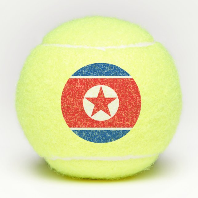 Nordkorea-Flagge Tennisbälle (Vorderseite)