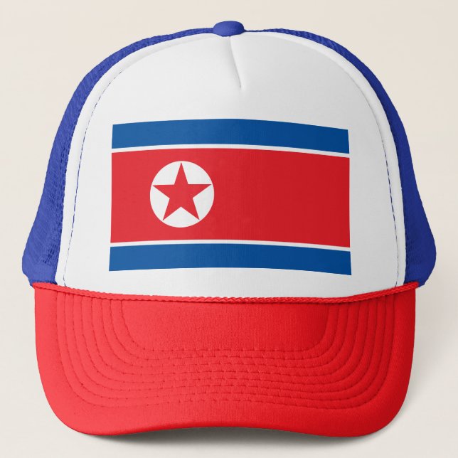 Nordkorea-Flagge Truckerkappe (Vorderseite)