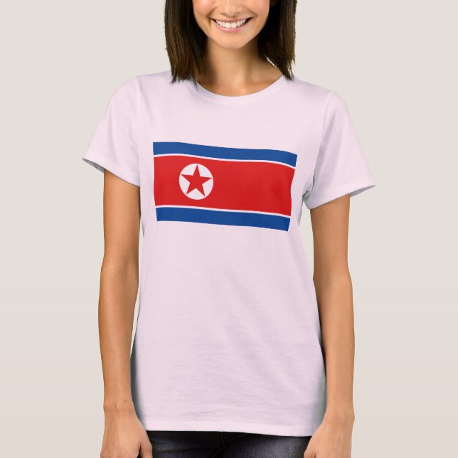 Nordkorea Flagge x Karte T - Shirt (Vorderseite)
