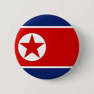 Nordkorea-Flaggen-Knopf Button