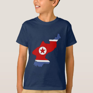 Nordkorea-Flaggenkarte T-Shirt