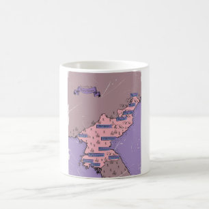 Nordkorea-Karte Kaffeetasse