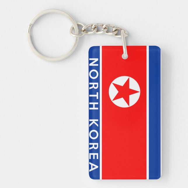 Nordkorea-Landesflaggesymbol-Namentext Schlüsselanhänger (Vorderseite)