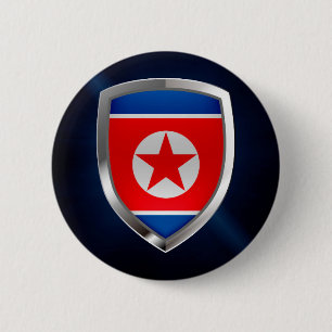 Nordkorea - MetallEmblem Button