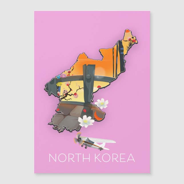Nordkorea-Reisekarte Magnetkarte (Vorderseite)