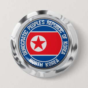 Nordkorea-Runde Button