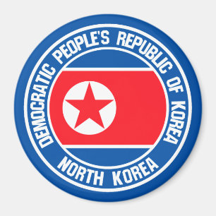 Nordkorea-Runde Magnet
