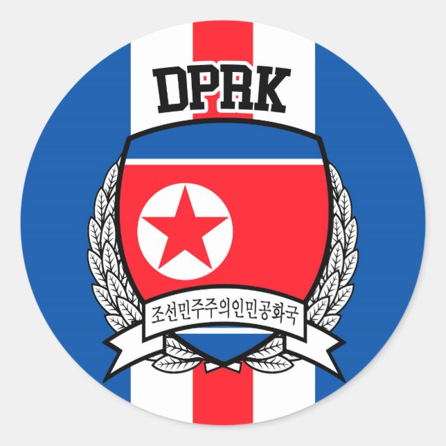 Nordkorea Runder Aufkleber (Vorderseite)