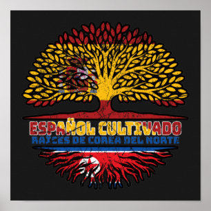 Nordkorea Spanien Spanischer Tree Roots Poster