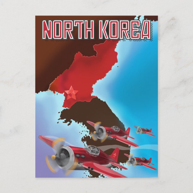 Nordkorea Vintage Reiseplakat. Postkarte (Vorderseite)