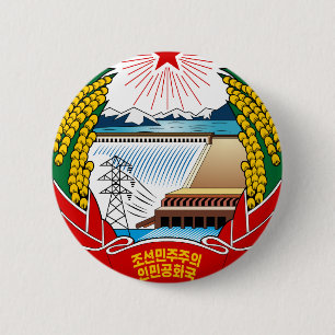 Nordkorea-Wappen Button