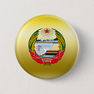 Nordkorea-Wappen Button