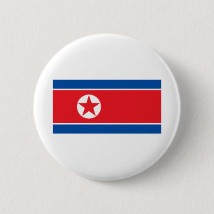 Nordkoreanische Flagge Button