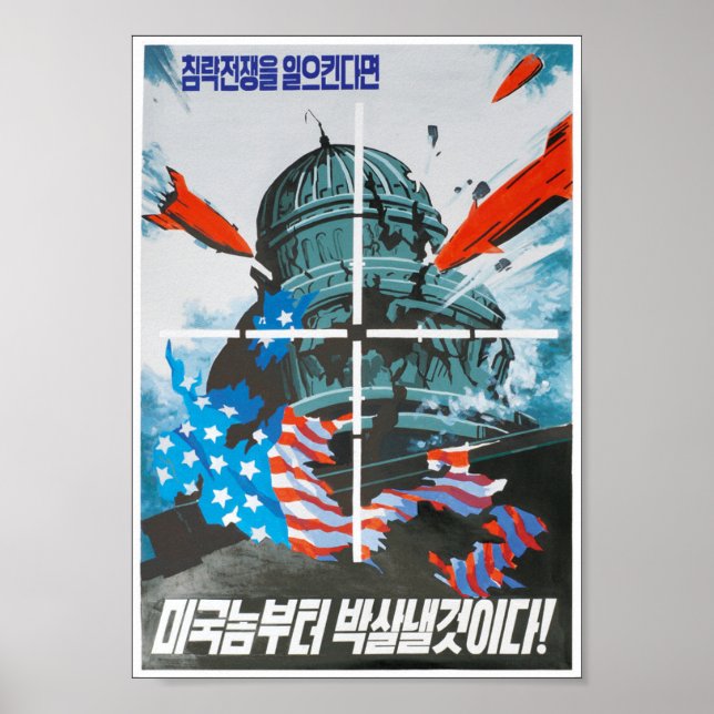 Nordkoreanische Propaganda-Bomben weg Poster (Vorne)