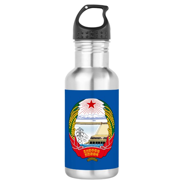 Nordkoreanischer Emblem-Papierbecher Edelstahlflasche (Vorderseite)